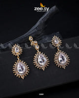 Lupine Earrings Golden White Earrings - Zeesy Jewellery Pakistan
