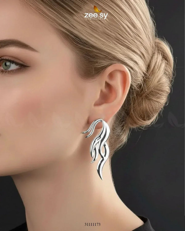 Blaze Earrings Silver Earrings - Zeesy Jewellery Pakistan | Premium Artificial & Imitation Jewellery