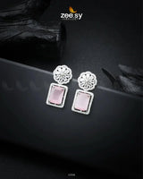 Daphne Earrings Silver Mint Pink Earrings - Zeesy Jewellery Pakistan | Premium Artificial & Imitation Jewellery