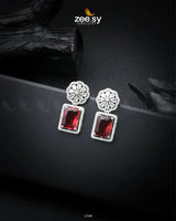 Daphne Earrings Silver Ruby Earrings - Zeesy Jewellery Pakistan | Premium Artificial & Imitation Jewellery