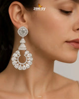 Decorative Earrings Silver White Earrings - Zeesy Jewellery Pakistan | Premium Artificial & Imitation Jewellery