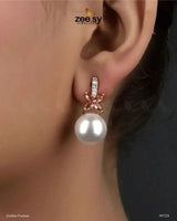Nizha Earrings Golden Fuchsia Earrings - Zeesy Jewellery Pakistan | Premium Artificial & Imitation Jewellery