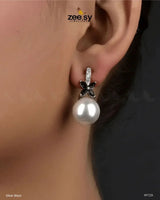 Nizha Earrings Silver Black Earrings - Zeesy Jewellery Pakistan | Premium Artificial & Imitation Jewellery