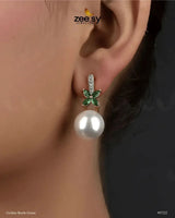 Nizha Earrings Golden Bottle Green Earrings - Zeesy Jewellery Pakistan | Premium Artificial & Imitation Jewellery