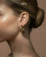 C-Type Stud Earrings - Zeesy.pk