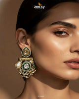 Regal Multi Baroque Drop Earrings Earrings - Zeesy Jewellery Pakistan | Premium Artificial & Imitation Jewellery