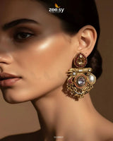 Regal Multi Baroque Drop Earrings Earrings - Zeesy Jewellery Pakistan | Premium Artificial & Imitation Jewellery