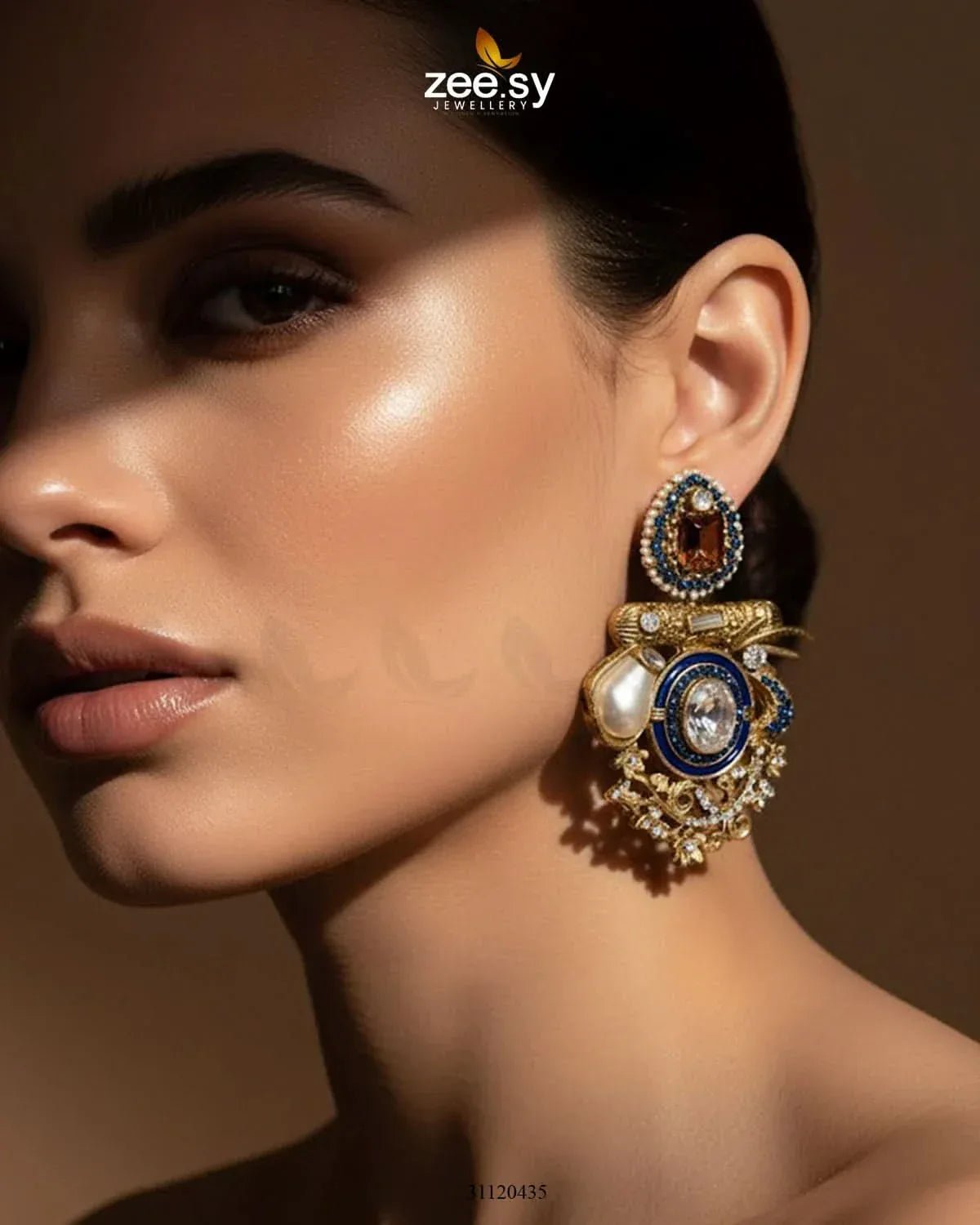 Regal Multi Baroque Drop Earrings Earrings - Zeesy Jewellery Pakistan | Premium Artificial & Imitation Jewellery