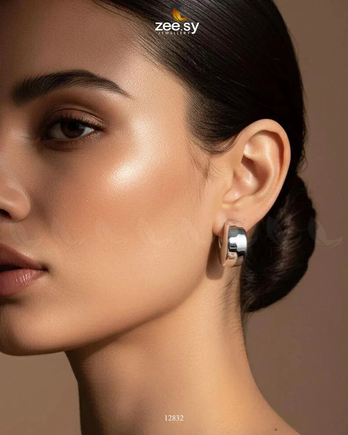 Crescent Hoop Earrings Earrings - Zeesy Jewellery Pakistan | Premium Artificial & Imitation Jewellery