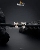 Crystal Bow Stud Earrings Golden Earrings - Zeesy Jewellery Pakistan | Premium Artificial & Imitation Jewellery
