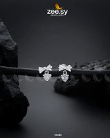Crystal Bow Stud Earrings Silver Earrings - Zeesy Jewellery Pakistan | Premium Artificial & Imitation Jewellery