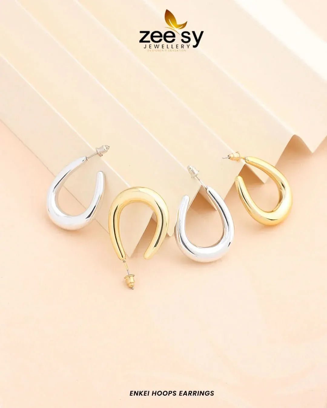 Enkei Hoops Earrings Earrings - Zeesy Jewellery Pakistan | Premium Artificial & Imitation Jewellery