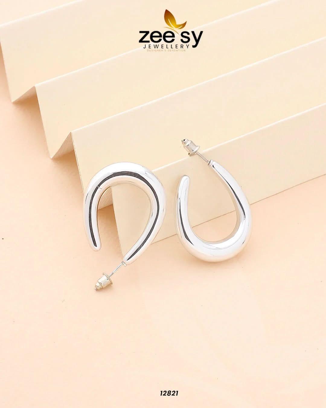 Enkei Hoops Earrings Silver Earrings - Zeesy Jewellery Pakistan | Premium Artificial & Imitation Jewellery