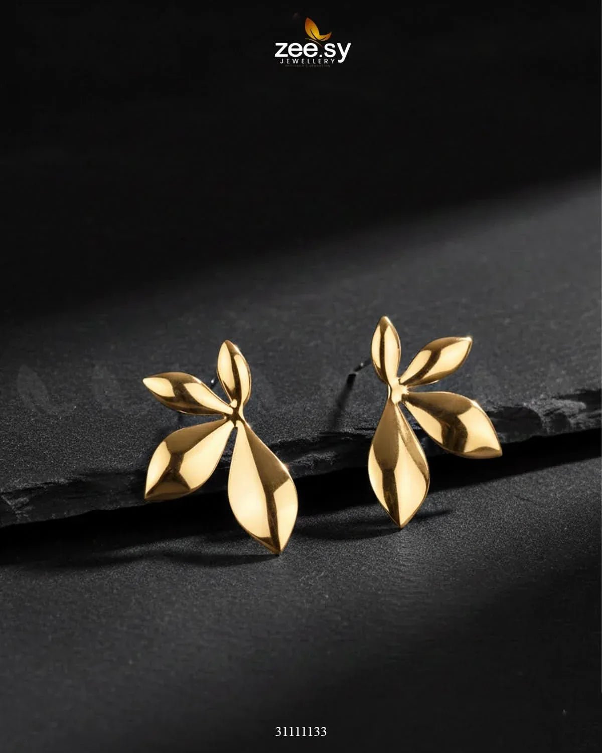Florora Earrings Golden Earrings - Zeesy Jewellery Pakistan | Premium Artificial & Imitation Jewellery