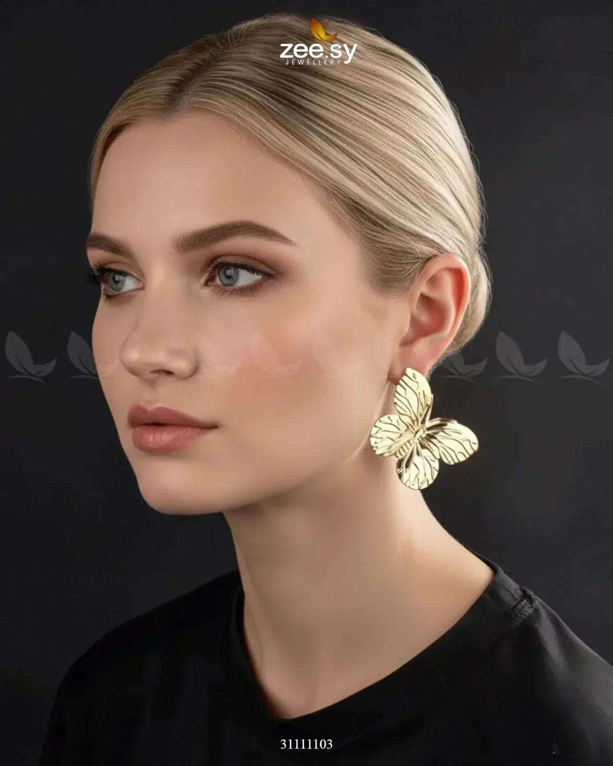 Fluttera Earrings Golden Earrings - Zeesy Jewellery Pakistan | Premium Artificial & Imitation Jewellery