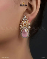 Ivy Earrings Golden Mint Pink Earrings - Zeesy Jewellery Pakistan | Premium Artificial & Imitation Jewellery
