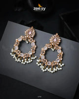 Anamta's Earrings Golden Mint Pink Earrings - Zeesy Jewellery Pakistan | Premium Artificial & Imitation Jewellery