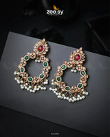Anamta's Earrings Red & Green Earrings - Zeesy Jewellery Pakistan | Premium Artificial & Imitation Jewellery