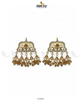 Elegant Tassel Moti Work Earrings Golden Champagne Earrings - Zeesy Jewellery Pakistan | Premium Artificial & Imitation Jewellery