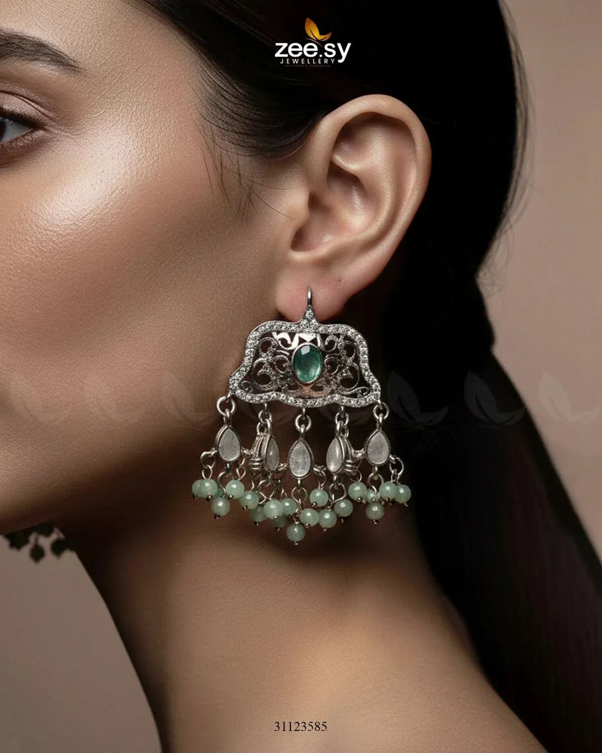 Elegant Tassel Moti Work Earrings Earrings - Zeesy Jewellery Pakistan | Premium Artificial & Imitation Jewellery