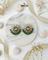 Wildflower Earrings Golden Green Earrings - Zeesy Jewellery Pakistan | Premium Artificial & Imitation Jewellery