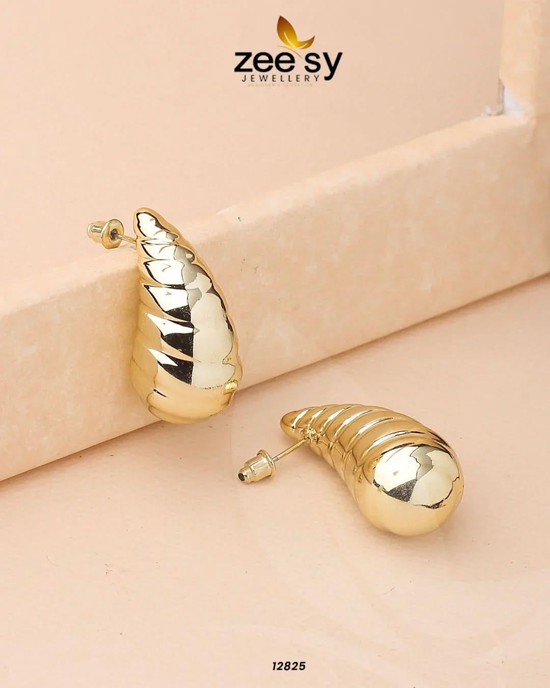 Hyperbola Drop Earrings Golden Earrings - Zeesy Jewellery Pakistan | Premium Artificial & Imitation Jewellery