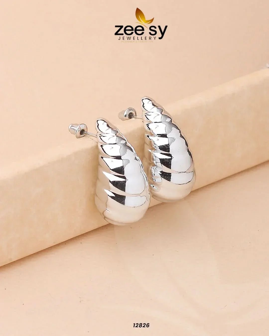 Hyperbola Drop Earrings Silver Earrings - Zeesy Jewellery Pakistan | Premium Artificial & Imitation Jewellery