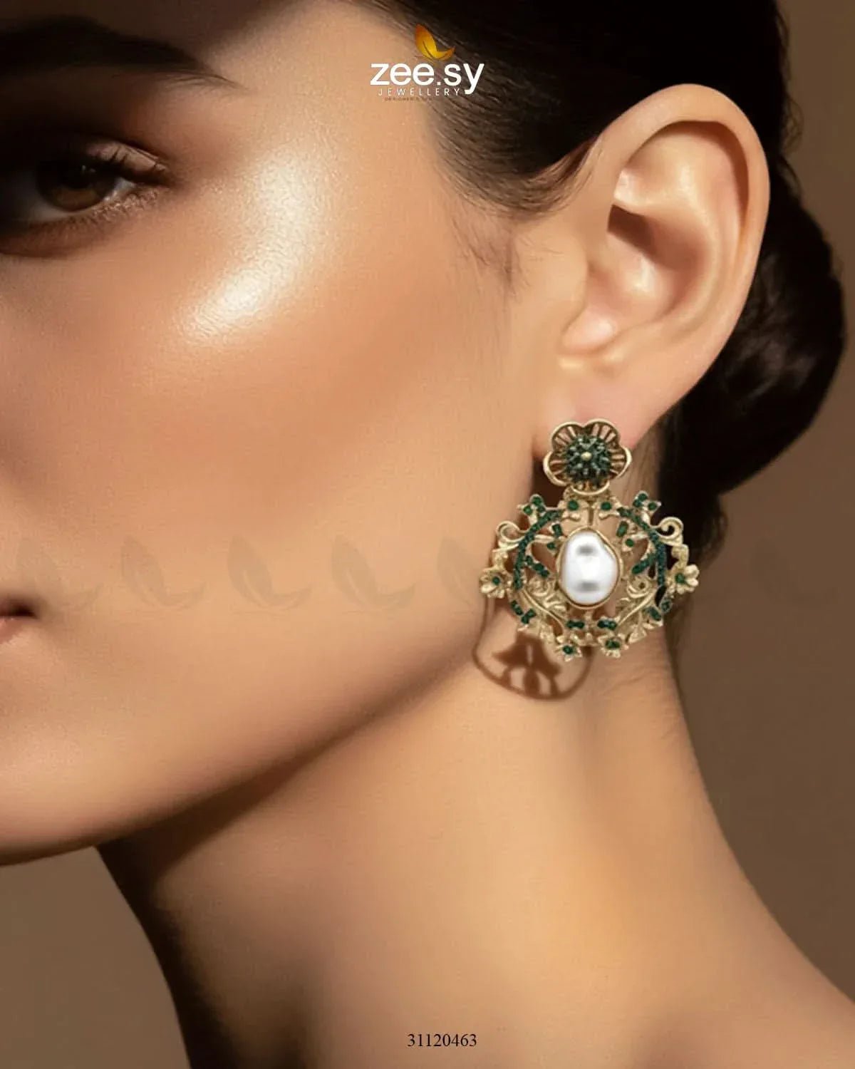 Opulent Baroque Floral Earrings Earrings - Zeesy Jewellery Pakistan | Premium Artificial & Imitation Jewellery