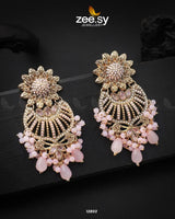 Arri Earrings Golden Mint Pink Earrings - Zeesy Jewellery Pakistan | Premium Artificial & Imitation Jewellery