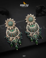 Arri Earrings Golden Green Earrings - Zeesy Jewellery Pakistan | Premium Artificial & Imitation Jewellery
