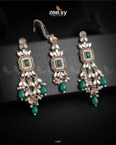 Dictamnus Earrings Golden Green Earrings - Zeesy Jewellery Pakistan | Premium Artificial & Imitation Jewellery