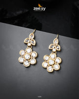 Primrose Earrings Golden White Earrings - Zeesy Jewellery Pakistan | Premium Artificial & Imitation Jewellery