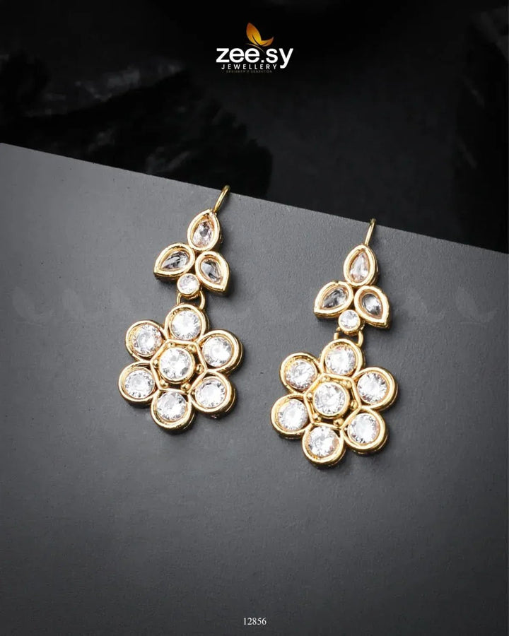 Primrose Earrings Golden White Earrings - Zeesy Jewellery Pakistan | Premium Artificial & Imitation Jewellery
