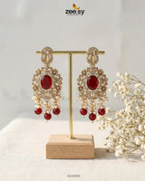 Traditional Gems Pearl Drop Earrings Earrings - Zeesy Jewellery Pakistan | Premium Artificial & Imitation Jewellery