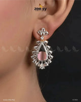Aster Earrings Golden Mint Pink Earrings - Zeesy Jewellery Pakistan | Premium Artificial & Imitation Jewellery