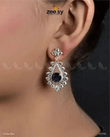 Aster Earrings Golden Blue Earrings - Zeesy Jewellery Pakistan | Premium Artificial & Imitation Jewellery