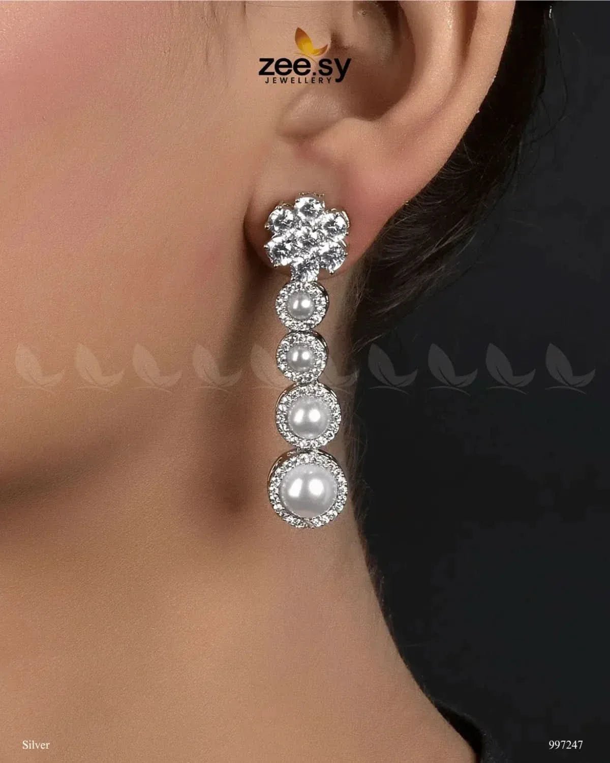 Vyom Earrings Silver Earrings - Zeesy Jewellery Pakistan | Premium Artificial & Imitation Jewellery