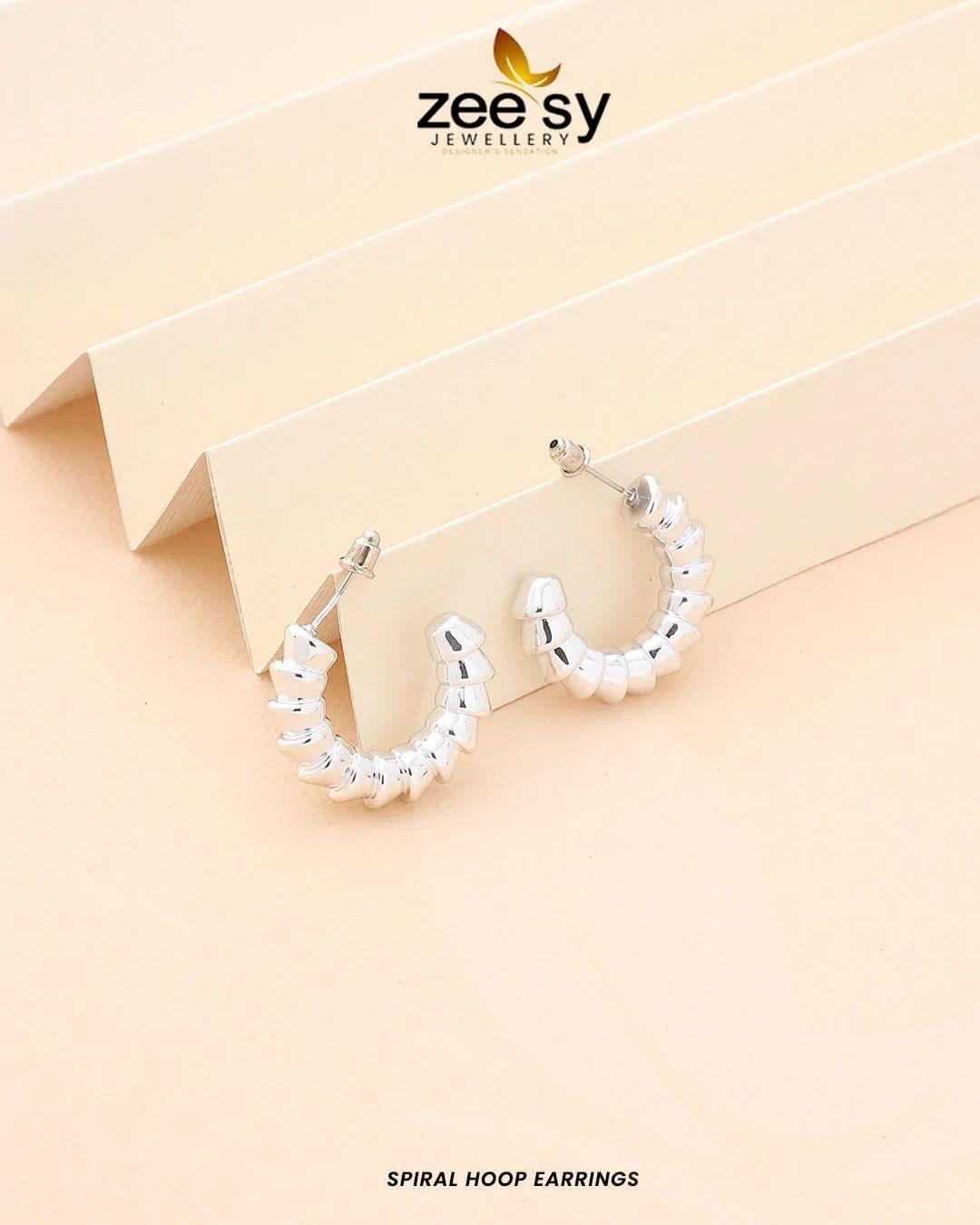 Spiral Hoop Earrings - Zeesy.pk