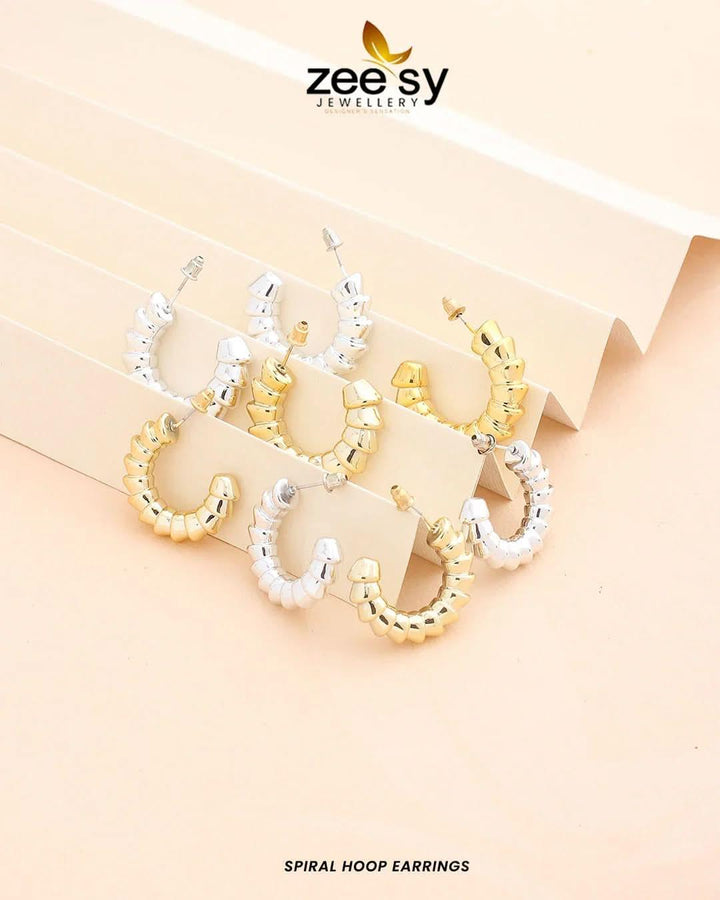 Spiral Hoop Earrings Earrings - Zeesy Jewellery Pakistan | Premium Artificial & Imitation Jewellery