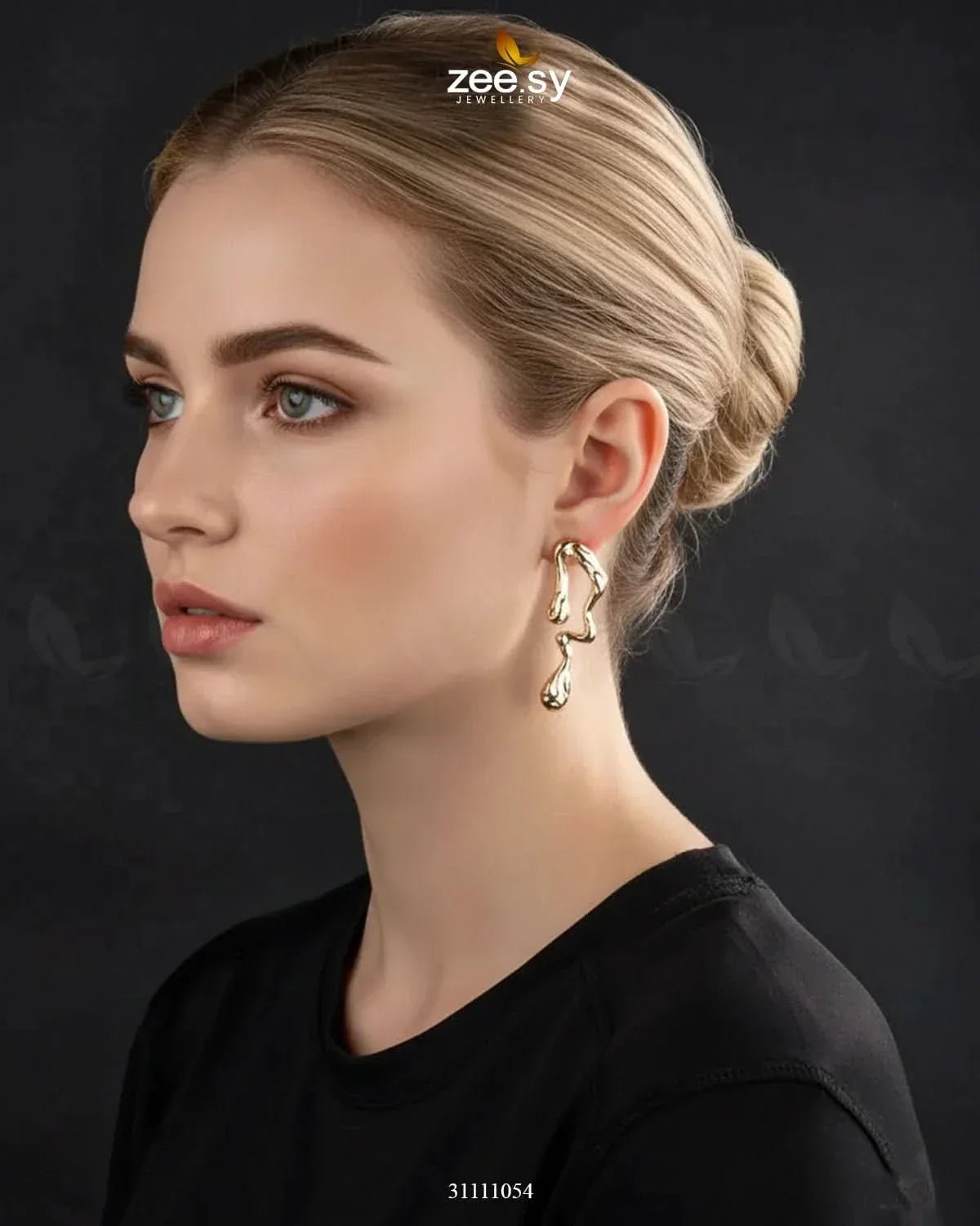 Sylvara Earrings Golden Earrings - Zeesy Jewellery Pakistan | Premium Artificial & Imitation Jewellery