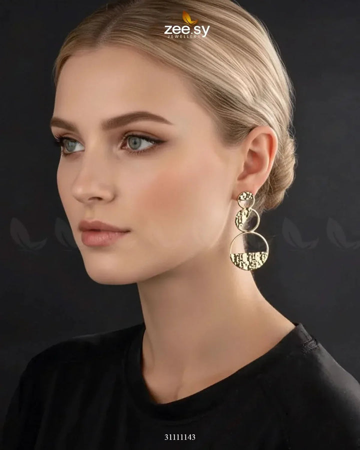 Textura Earrings Golden Earrings - Zeesy Jewellery Pakistan | Premium Artificial & Imitation Jewellery