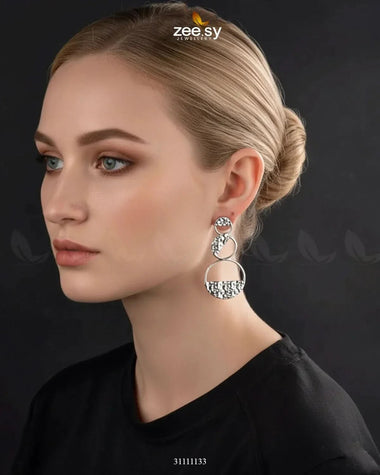 Textura Earrings Silver Earrings - Zeesy Jewellery Pakistan | Premium Artificial & Imitation Jewellery