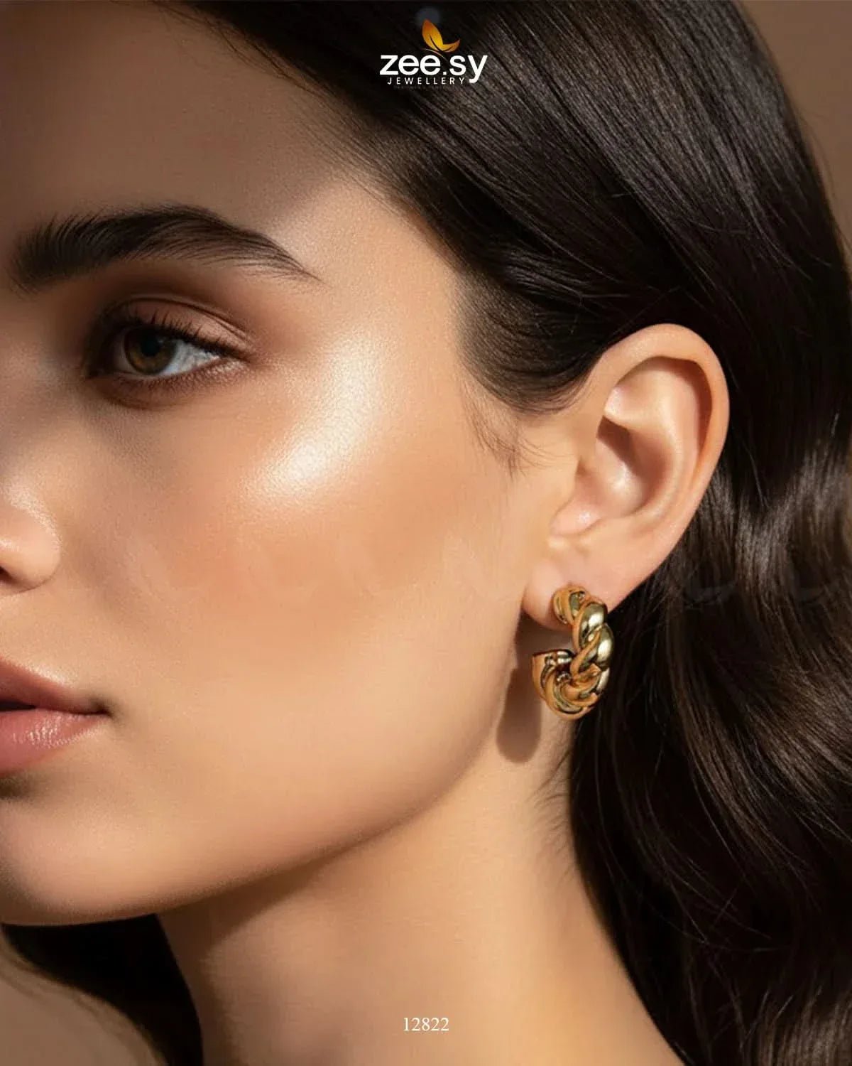 Twisted Hoop Earring Earrings - Zeesy Jewellery Pakistan | Premium Artificial & Imitation Jewellery