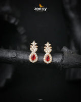 Diana's Earrings Golden Red Earrings - Zeesy Jewellery Pakistan | Premium Artificial & Imitation Jewellery