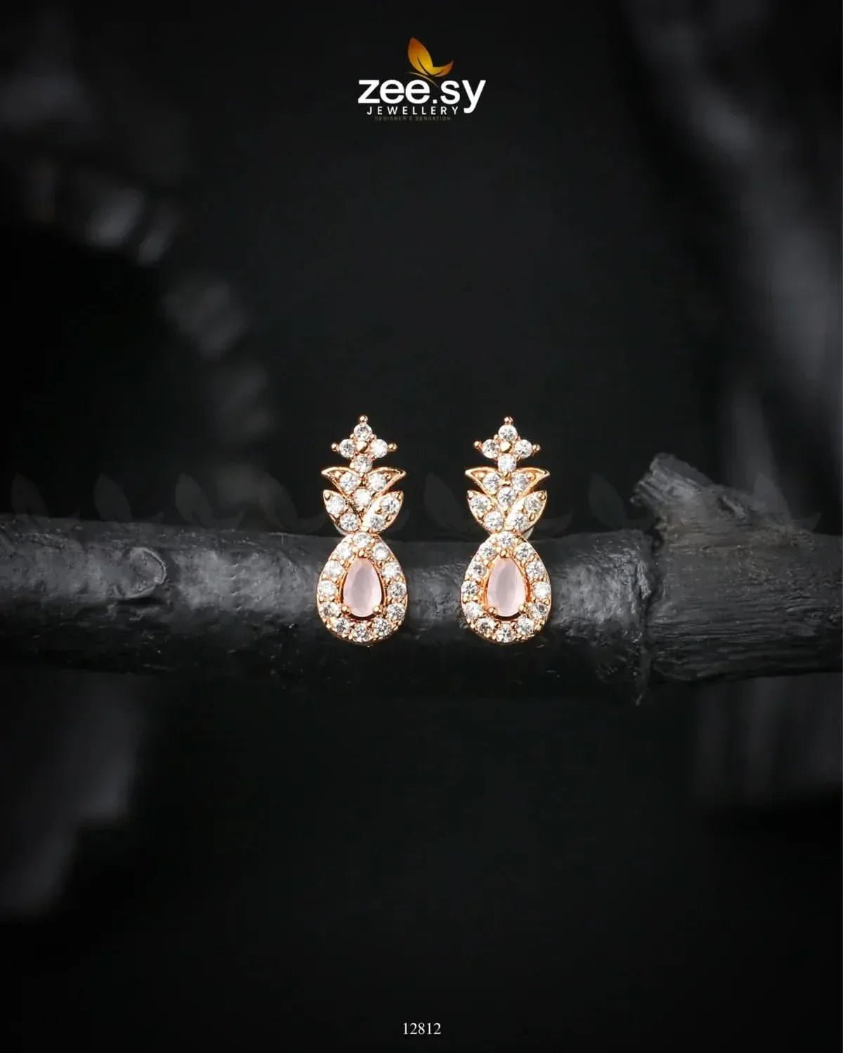 Diana's Earrings Golden Champagne Earrings - Zeesy Jewellery Pakistan | Premium Artificial & Imitation Jewellery