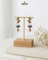 Golden Flower Dangler Cluster Earrings Earrings - Zeesy Jewellery Pakistan | Premium Artificial & Imitation Jewellery