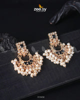 Lily Earrings Golden Black Earrings - Zeesy Jewellery Pakistan | Premium Artificial & Imitation Jewellery