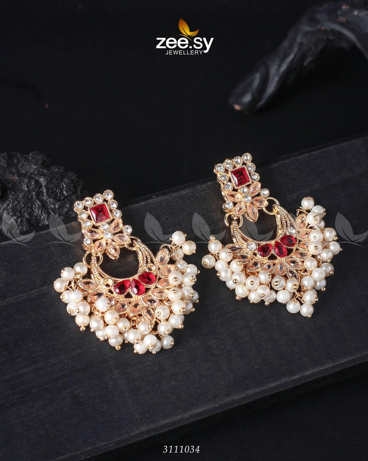 Lily Earrings Fuchsia Earrings - Zeesy Jewellery Pakistan | Premium Artificial & Imitation Jewellery