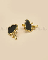 Wave Earrings Golden Black Earrings - Zeesy Jewellery Pakistan | Premium Artificial & Imitation Jewellery