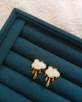Wave Earrings Golden White Earrings - Zeesy Jewellery Pakistan | Premium Artificial & Imitation Jewellery